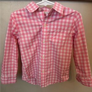 Janie and Jack Pink Plaid Button Down Shirt